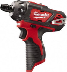 Milwaukee Tool - 12 Volts, Lithium-Ion Battery, Pistol Grip Cordless Screwdriver - 2 Speeds, 400 and 1,500 RPM, 275 Inch/Lbs. Torque - Industrial Tool & Supply