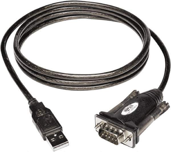Tripp-Lite - 5' Long, USB A (Male); DB9 (Male) Computer Cable - Black, Male - Industrial Tool & Supply