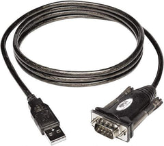 Tripp-Lite - 5' Long, USB A (Male); DB9 (Male) Computer Cable - Black, Male - Industrial Tool & Supply