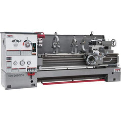 Jet - 26" Swing, 80" Between Centers, 230/460 Volt, Triple Phase Engine Lathe - 6MT Taper, 10 hp, 40 to 1,800 RPM, 4-1/8" Bore Diam, 43" Deep x 57" High x 138" Long - Industrial Tool & Supply