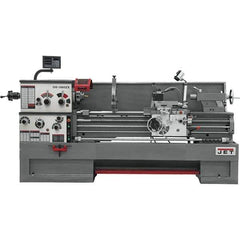 Jet - 16" Swing, 60" Between Centers, 230 Volt, Triple Phase Engine Lathe - 7MT Taper, 7-1/2 hp, 25 to 1,800 RPM, 3-1/8" Bore Diam, 44-1/2" Deep x 65-1/2" High x 117" Long - Industrial Tool & Supply