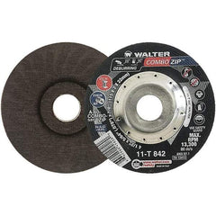 WALTER Surface Technologies - 60 Grit, 4-1/2" Wheel Diam, 5/64" Wheel Thickness, 7/8" Arbor Hole, Type 27 Depressed Center Wheel - 13,300 Max RPM - Industrial Tool & Supply