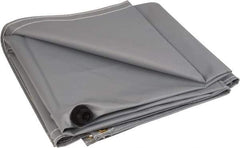 PRO-SAFE - Tarp-Shaped Heavy Duty Flame Retardant Roof Leak Diverter - 10' Long x 10' Wide x 18 mil Thick, Gray - Industrial Tool & Supply
