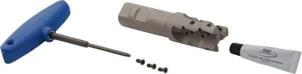 Iscar - 1-1/4" Cut Diam, 1.4" Max Depth of Cut, 1" Shank Diam, 4.645" OAL, Indexable Square Shoulder End Mill - P290 AC.T 1806.. Inserts, Weldon Shank, 0° Lead Angle, Through Coolant, Series MillShred - Industrial Tool & Supply