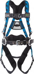 Miller - 400 Lb Capacity, Size Universal, Full Body AirCore Construction Safety Harness - Polyester, Side D-Ring, Quick Connect Leg Strap, Quick Connect Chest Strap - Industrial Tool & Supply