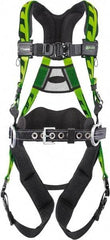 Miller - 400 Lb Capacity, Size Universal, Full Body AirCore Construction Safety Harness - Polyester, Side D-Ring, Quick Connect Leg Strap, Quick Connect Chest Strap - Industrial Tool & Supply