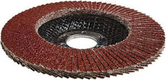 3M - 60 Grit, 4-1/2" Disc Diam, 7/8" Center Hole, Type 27 Ceramic Flap Disc - 13,300 Max RPM, Cloth Backing, Arbor Attaching System, Coated - Industrial Tool & Supply
