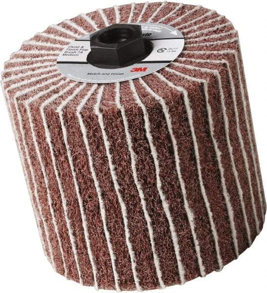 3M - 4-1/2" Diam 150 Grit Aluminum Oxide Unmounted Flap Wheel - 5/8-11 Threaded Hole, 4" Wide, Nonwoven & Coated, Grade Fine, 3,500 Max RPM - Industrial Tool & Supply
