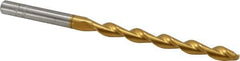 Chicago-Latrobe - 7/32" 135° High Speed Steel Jobber Drill - TiN Finish, Right Hand Cut, Parabolic Flute, Straight Shank, 3-3/4" OAL, Split Point - Industrial Tool & Supply