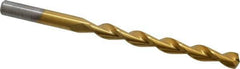 Chicago-Latrobe - Letter I 135° High Speed Steel Jobber Drill - TiN Finish, Right Hand Cut, Parabolic Flute, Straight Shank, 4-1/8" OAL, Split Point - Industrial Tool & Supply
