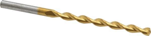 Chicago-Latrobe - #10 135° High Speed Steel Jobber Drill - TiN Finish, Right Hand Cut, Parabolic Flute, Straight Shank, 3-5/8" OAL, Split Point - Industrial Tool & Supply
