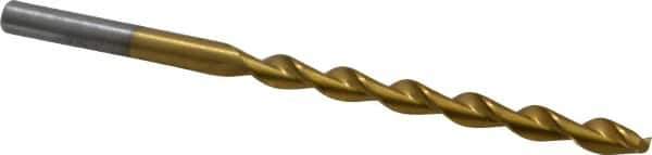 Chicago-Latrobe - #16 135° High Speed Steel Jobber Drill - TiN Finish, Right Hand Cut, Parabolic Flute, Straight Shank, 3-3/8" OAL, Split Point - Industrial Tool & Supply