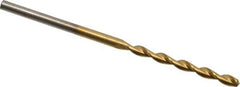 Chicago-Latrobe - #44 135° High Speed Steel Jobber Drill - TiN Finish, Right Hand Cut, Parabolic Flute, Straight Shank, 2-1/8" OAL, Split Point - Industrial Tool & Supply