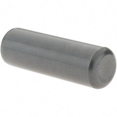 Value Collection - 1/2" Diam x 1-1/2" Pin Length Grade 8 Alloy Steel Standard Dowel Pin - Bright Finish, C 47-58 & C 60 (Surface) Hardness, 29,450 Lb (Single Shear), 58,900 Lb (Double Shear) Breaking Strength, 1 Beveled & 1 Rounded End - Industrial Tool & Supply