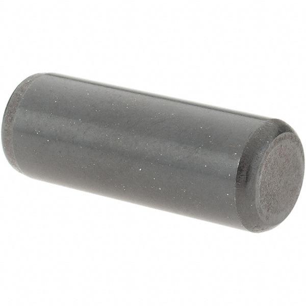 Value Collection - 3/8" Diam x 1" Pin Length Grade 8 Alloy Steel Standard Dowel Pin - Bright Finish, C 47-58 & C 60 (Surface) Hardness, 16,550 Lb (Single Shear), 33,100 Lb (Double Shear) Breaking Strength, 1 Beveled & 1 Rounded End - Industrial Tool & Supply