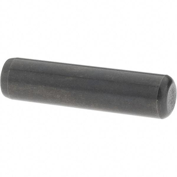 Value Collection - 1/4" Diam x 1" Pin Length Grade 8 Alloy Steel Standard Dowel Pin - Bright Finish, C 47-58 & C 60 (Surface) Hardness, 14,720 Lb (Double Shear), 7,360 Lb (Single Shear) Breaking Strength, 1 Beveled & 1 Rounded End - Industrial Tool & Supply