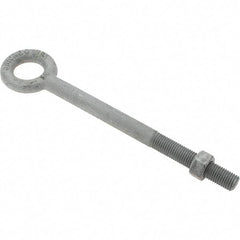 Value Collection - 5,200 Lb Capacity, Steel, 3/4-10 Thread, Fixed Lifting Eye Bolt - Partially Threaded, 10" Shank, No Shoulder - Industrial Tool & Supply