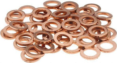 Value Collection - 5/16 SAE, 21/64" ID x 1/2" OD Oil Drain Plug Gasket - 1/16" Thick, Copper - Industrial Tool & Supply