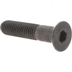 Value Collection - 1/2-13 UNC Hex Socket Drive, 82° Flat Screw - Alloy Steel, Black Oxide Finish, Partially Threaded, 2-1/2" OAL - Industrial Tool & Supply