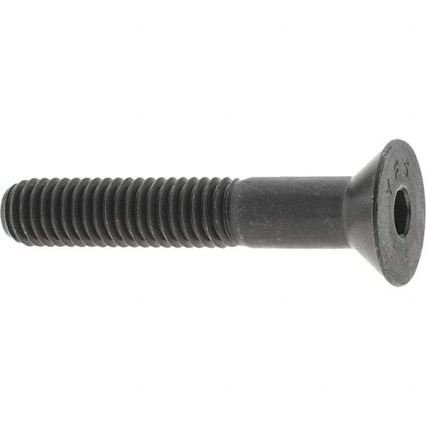 Value Collection - 3/8-16 UNC Hex Socket Drive, 82° Flat Screw - Alloy Steel, Black Oxide Finish, Partially Threaded, 2-1/4" OAL - Industrial Tool & Supply