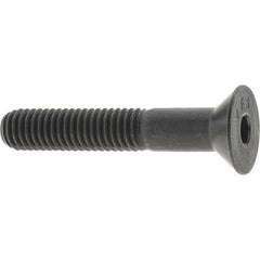 Value Collection - 3/8-16 UNC Hex Socket Drive, 82° Flat Screw - Alloy Steel, Black Oxide Finish, Partially Threaded, 2-1/4" OAL - Industrial Tool & Supply