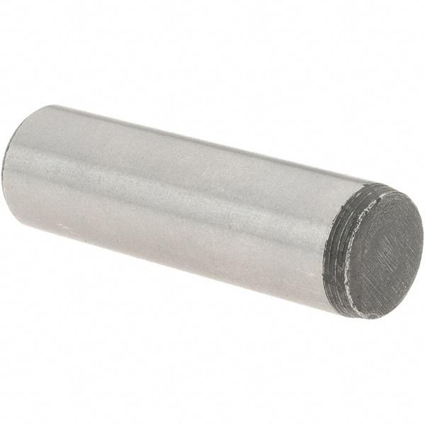 Value Collection - 7/16" Diam x 1-1/2" Pin Length Grade 8 Alloy Steel Standard Dowel Pin - C 50-58 Hardness, 39,100 Lb Breaking Strength, 1 Beveled & 1 Rounded End - Industrial Tool & Supply