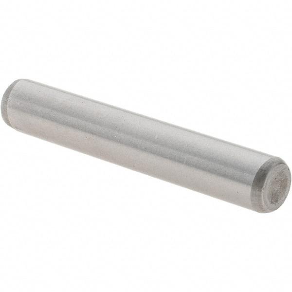 Value Collection - 1/4" Diam x 1-1/2" Pin Length Grade 8 Alloy Steel Standard Dowel Pin - C 50-58 Hardness, 12,800 Lb Breaking Strength, 1 Beveled & 1 Rounded End - Industrial Tool & Supply