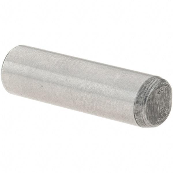 Value Collection - 1/4" Diam x 7/8" Pin Length Grade 8 Alloy Steel Standard Dowel Pin - C 50-58 Hardness, 12,800 Lb Breaking Strength, 1 Beveled & 1 Rounded End - Industrial Tool & Supply