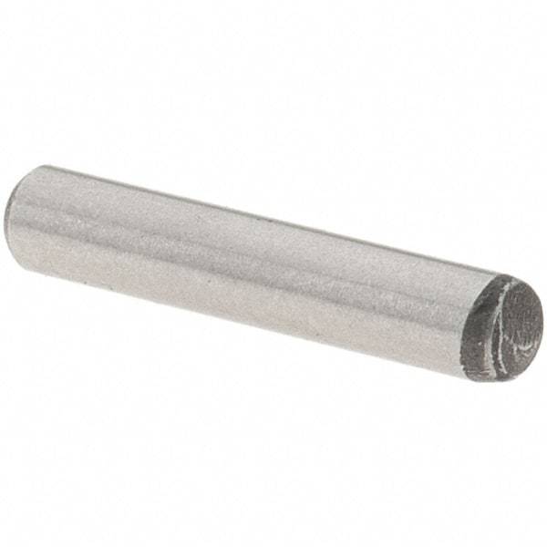 Value Collection - 3/32" Diam x 1/2" Pin Length Grade 8 Alloy Steel Standard Dowel Pin - C 50-58 Hardness, 1,800 Lb Breaking Strength, 1 Beveled & 1 Rounded End - Industrial Tool & Supply