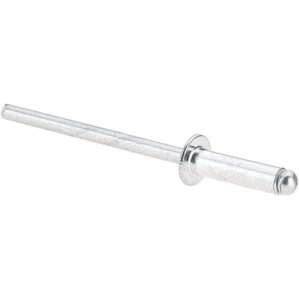 Value Collection - Size 45 Dome Head Aluminum Open End Blind Rivet - Aluminum Mandrel, 0.251" to 0.312" Grip, 1/4" Head Diam, 0.129" to 0.133" Hole Diam, 0.462" Length Under Head, 1/8" Body Diam - Industrial Tool & Supply