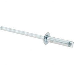 Value Collection - Size 46 Dome Head Steel Open End Blind Rivet - Steel Mandrel, 0.313" to 3/8" Grip, 1/4" Head Diam, 0.129" to 0.133" Hole Diam, 0.525" Length Under Head, 1/8" Body Diam - Industrial Tool & Supply