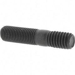 Value Collection - 3/8-24 Long Thread, 3/8-16 Short Thread, 1-3/4" OAL Unequal Double Threaded Stud - Steel, Uncoated, 1" Long Thread Length, 9/16" Short Thread Length - Industrial Tool & Supply