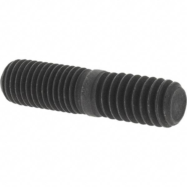Value Collection - 5/16-24 Long Thread, 5/16-18 Short Thread, 1-1/4" OAL Unequal Double Threaded Stud - Steel, Uncoated, 5/8" Long Thread Length, 1/2" Short Thread Length - Industrial Tool & Supply