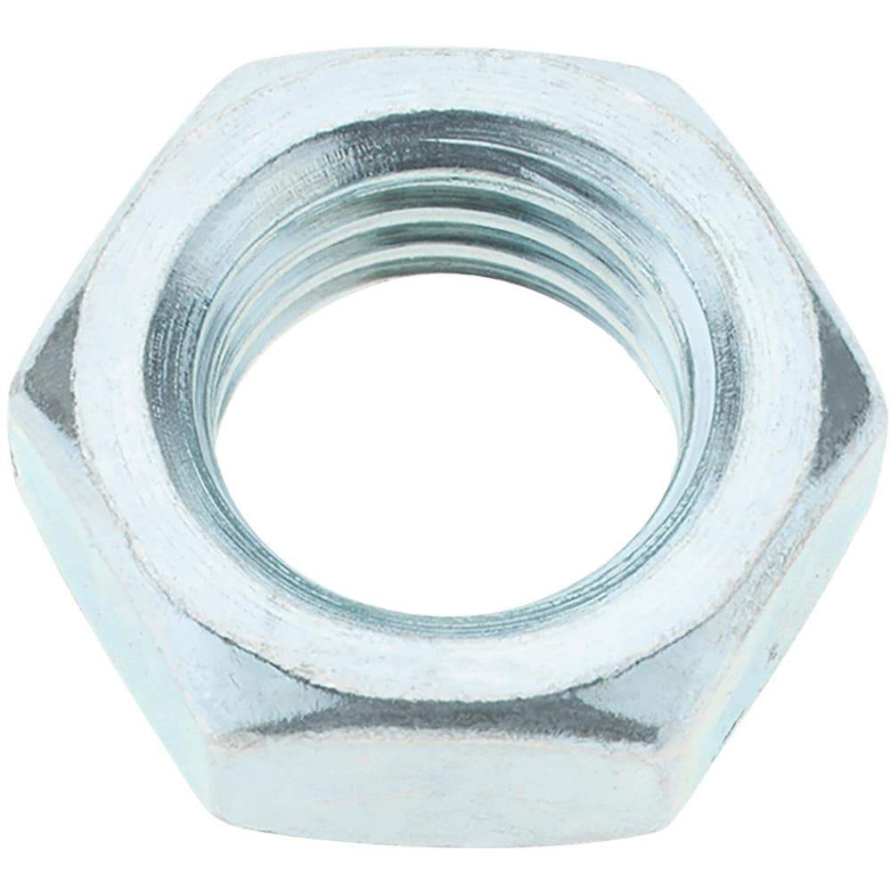 Value Collection - 7/8-9 UNC Steel Right Hand Hex Jam Nut - 1-5/16" Across Flats, 0.4844" High, Zinc-Plated Finish - Industrial Tool & Supply