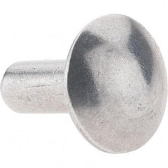 Value Collection - 3/16" Body Diam, Brazier Aluminum Solid Rivet - 1/2" Length Under Head - Industrial Tool & Supply