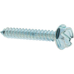 Value Collection - #10 Hex Washer Head Slotted Sheet Metal Screw - Steel, 1-1/4" Length Under Head, Grade 2 - Industrial Tool & Supply