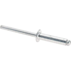 Value Collection - Size 610 Dome Head Aluminum Open End Blind Rivet - Aluminum Mandrel, 0.501" to 5/8" Grip, 3/8" Head Diam, 0.192" to 0.198" Hole Diam, 0.825" Length Under Head, 3/16" Body Diam - Industrial Tool & Supply