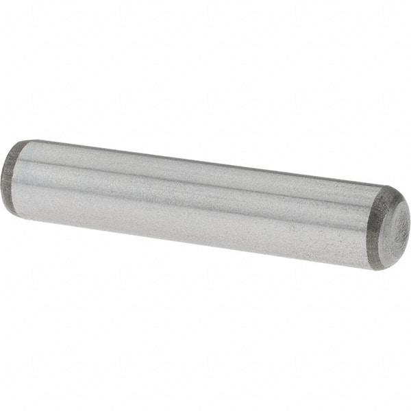 Value Collection - 1/4" Diam x 1-1/4" Pin Length Grade 8 Alloy Steel Standard Dowel Pin - C 50-58 Hardness, 12,800 Lb Breaking Strength, 1 Beveled & 1 Rounded End - Industrial Tool & Supply