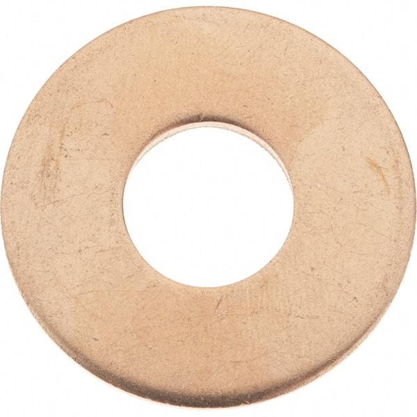 Value Collection - 1/2" Screw, Copper Standard Flat Washer - 0.563" ID x 1-3/8" OD, 0.091" Thick, Plain Finish - Industrial Tool & Supply