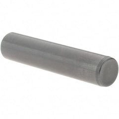 Value Collection - 3/8" Diam x 1-3/4" Pin Length Grade 8 Alloy Steel Standard Dowel Pin - Bright Finish, C 47-58 & C 60 (Surface) Hardness, 16,550 Lb (Single Shear), 33,100 Lb (Double Shear) Breaking Strength, 1 Beveled & 1 Rounded End - Industrial Tool & Supply