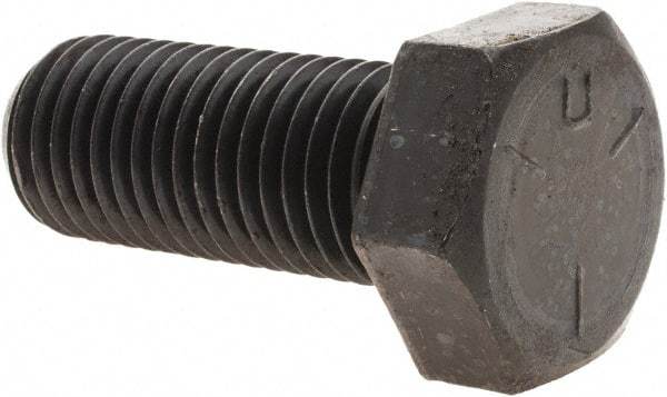 Value Collection - 1-8 UNC, 2-1/2" Length Under Head Hex Head Cap Screw - Fully Threaded, Grade 5 Steel, Uncoated, 1-1/2" Hex - Industrial Tool & Supply