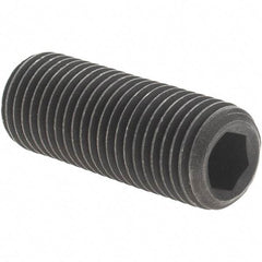 Value Collection - 3/8-24 UNF, 1" OAL, Cup Point Set Screw - Grade 8 Alloy Steel, 3/16" Key - Industrial Tool & Supply