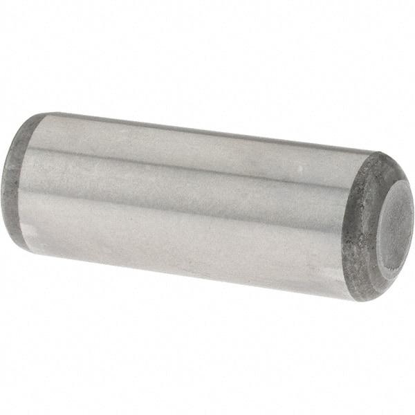 Value Collection - 3/8" Diam x 1" Pin Length Grade 8 Alloy Steel Standard Dowel Pin - C 50-58 Hardness, 28,700 Lb Breaking Strength, 1 Beveled & 1 Rounded End - Industrial Tool & Supply
