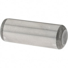 Value Collection - 3/8" Diam x 1" Pin Length Grade 8 Alloy Steel Standard Dowel Pin - C 50-58 Hardness, 28,700 Lb Breaking Strength, 1 Beveled & 1 Rounded End - Industrial Tool & Supply