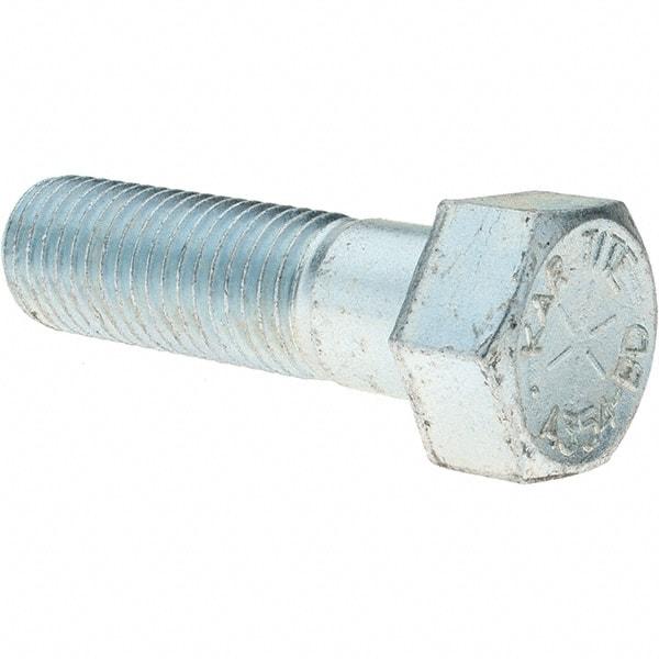 Value Collection - 1-8 UNC, 3-1/2" Length Under Head Hex Head Cap Screw - Partially Threaded, Grade 8 Alloy Steel, Zinc-Plated Finish, 1-1/2" Hex - Industrial Tool & Supply