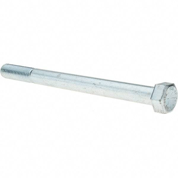Value Collection - 5/8-11 UNC, 8" Length Under Head Hex Head Cap Screw - Partially Threaded, Grade 8 Alloy Steel, Zinc-Plated Finish, 15/16" Hex - Industrial Tool & Supply