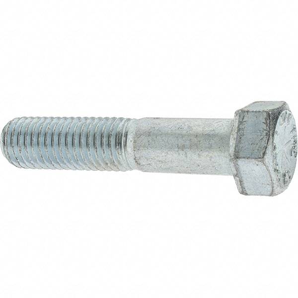 Value Collection - 5/8-11 UNC, 3" Length Under Head Hex Head Cap Screw - Partially Threaded, Grade 8 Alloy Steel, Zinc-Plated Finish, 15/16" Hex - Industrial Tool & Supply