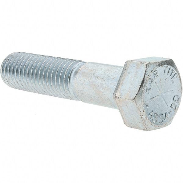 Value Collection - 5/8-11 UNC, 2-3/4" Length Under Head Hex Head Cap Screw - Partially Threaded, Grade 8 Alloy Steel, Zinc-Plated Finish, 15/16" Hex - Industrial Tool & Supply