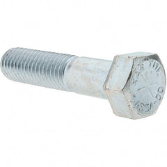 Value Collection - 5/8-11 UNC, 2-3/4" Length Under Head Hex Head Cap Screw - Partially Threaded, Grade 8 Alloy Steel, Zinc-Plated Finish, 15/16" Hex - Industrial Tool & Supply