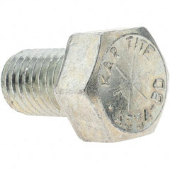 Value Collection - 5/8-11 UNC, 1" Length Under Head Hex Head Cap Screw - Fully Threaded, Grade 8 Alloy Steel, Zinc-Plated Finish, 15/16" Hex - Industrial Tool & Supply